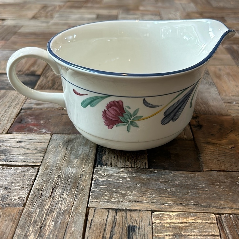 Lenox Poppies On Blue Vintage Sauce Gravy Boat
